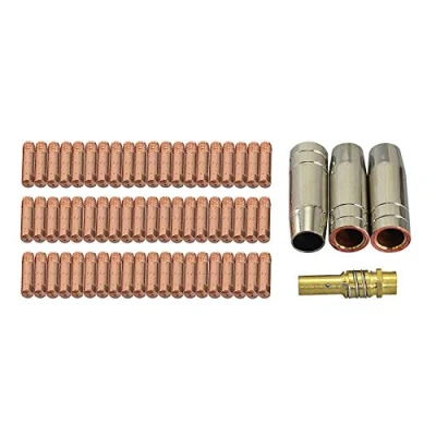 Image of RIVERWELD MIG MAG Co2 Contact Tip M6 140.0059 0.8mm Conical Gas Nozzle 145.0075 Holder 002.0078 kit for MB15 15AK Welding Torch 64pcs