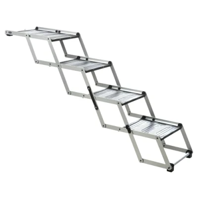 Image of TRIXIE Heavy Duty Foldable 4 Step Pet Stairs, Lightweight Aluminum, Portable Steps