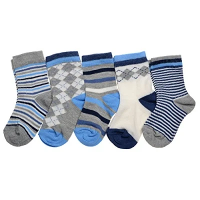 Image of 5 pairs of Baby Boys Argyle &amp; Stripe socks Blue