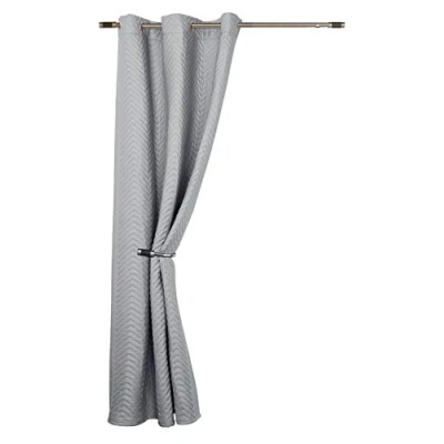 Image of &quot;Ontario&quot; Silver Thermal Winter Quilted Door Curtain Saves Energy, Reduce Draughts, Lower Bills