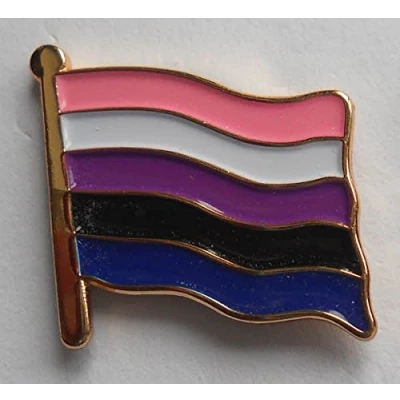 Image of MadAboutFlags Genderfluid LGBT Gay Pride Flag Enamel Pin Badge