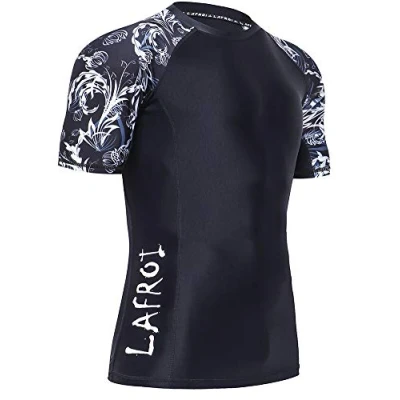 Image of LAFROI Men&#039;s Short Sleeve UPF 50+ Baselayer Skins Compression Rash Guard (Vital, XL)