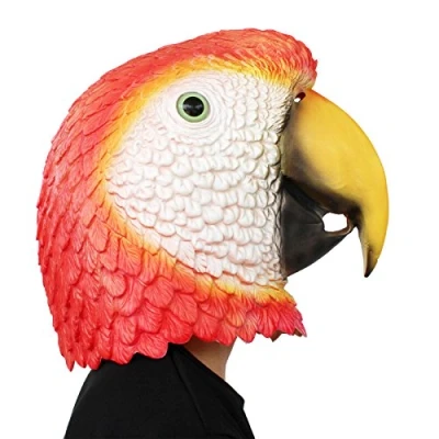 Image of PartyCostume Deluxe Innovative All Saints Costume Meeting Botanical Man Head Mask Parrot