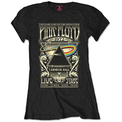Image of Pink Floyd Ladies T Shirt Carnegie Hall Poster Multicoloured