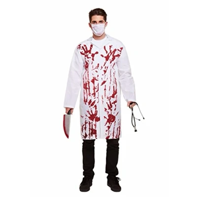 Image of ADULT BLOODY DOCTOR Fancy Dress Costume Party Scary Surgeon Halloween Outfit by Lizzy®