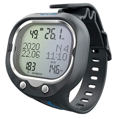 Image of SEAC Screen, Scuba Wrist Dive Computer for 1 or 2 mixes and Freediving mode, black/blue