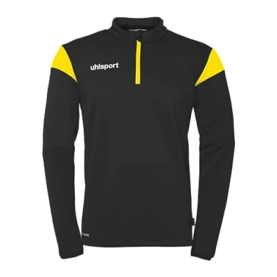 Image of uhlsport Squad 27 1/4 Zip Top, Unisex Pullover Sweater, schwarz/limonengelb,