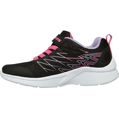 Image of Skechers Girls Microspec Bold Delight Sneaker, Black, 3 Little Kid US