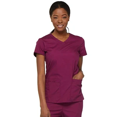 Image of Dickies Women&#039;s multiple medical scrubs shirts, Wine, S UK