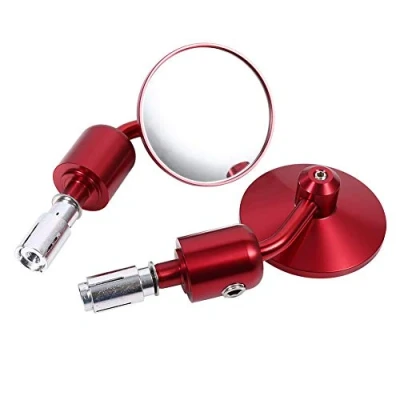 Image of 7/8&quot; Hand Bar Rear View Mirrors, Keenso Adjustable 3&quot; Round End Side Mirrors Motorcycle Sidemirror (Red) Automotive Interior and Exterior