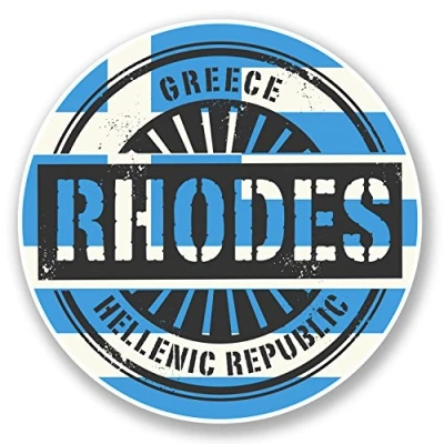 Image of 2 x 10cm Rhodes Greece Vinyl Sticker Decal Laptop Car Travel Luggage Tag #6111 (10cm 10cm)