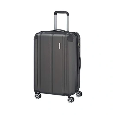 Image of Travelite Leicht, flexibel, sicher: „City“ Hartschalenkoffer für Urlaub und Business (auch mit Vortasche) Hand Luggage, 68 cm, 78 liters, Grey (Anthrazit)