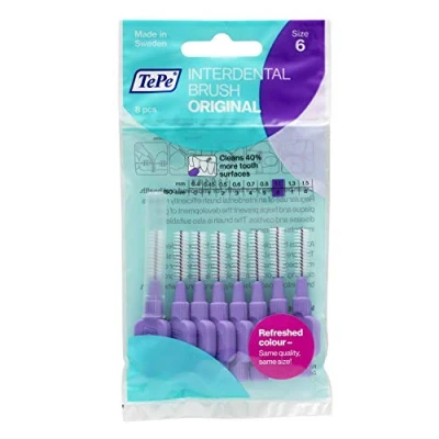 Image of TePe InterDental Brushes Purple 10 Packets (80 Brushes) by