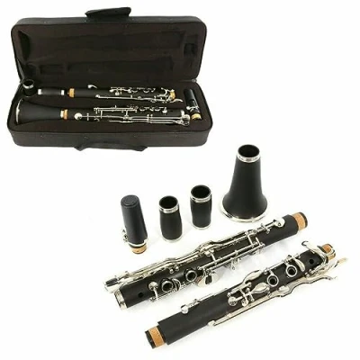 Image of WUQIMUSC Professional Clarinet Ebonite Wood Nickel Plated Keys with Barrels Reed accessories Nice sound Durable case (gkey clarinet)