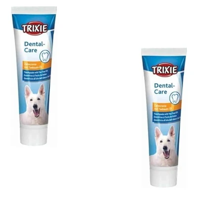 Image of Trixie Dental Care Double Pack 2 x 100 g Toothpaste for Dogs with Tea Tree Oil Can Help Prevent Tartar and Discolouration To Improve Oral Hygiene