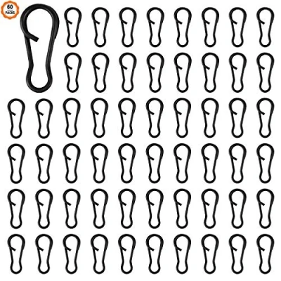 Image of Ledoo 60Pcs 13mm Quick Change Clips Carp Fishing Swivel Rig Tackle Snap for Freshwater Saltwater (Black)