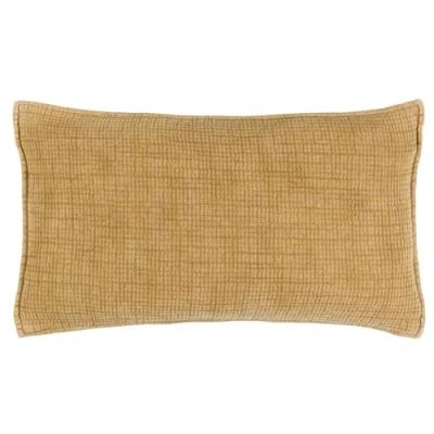 Image of Yard Ribble Acid Wash Feather Filled Cushion Honey Cotton Size 40 cm x 60