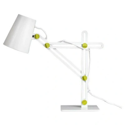 Image of Looker Table Task Lamp 1 Light E27, Matt White, Green