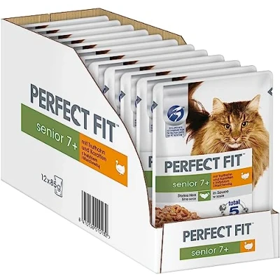 Image of PERFECT FIT Senior, Cat Food for Senior Cats from 7 years Supports Health, Wet &amp; Dry in Various Types
