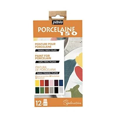 Image of Pebeo 757472 Porcelaine 150 Explorer Set, Assorted, 12X20ML, Medium Pack 2