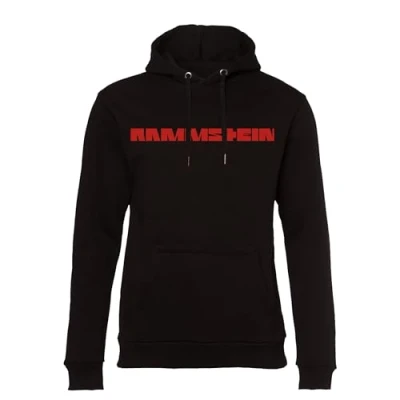 Image of Rammstein Hoodie Kapuzenpullover &quot;Zeit&quot;, Official Band Merchandise with Chest and Back Print, black, L