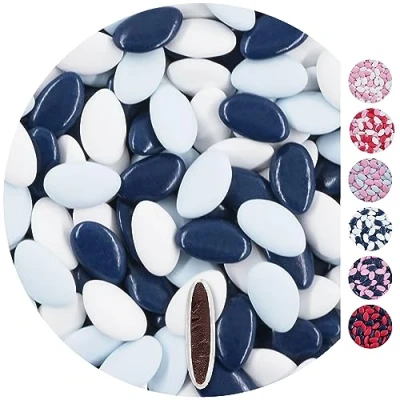 Image of EinsSein 1kg chocolate dragees mix white light blue dark giveaways wedding chocolates sweets dragées mini favours guests shapes table hearts party baptism communion confirmation