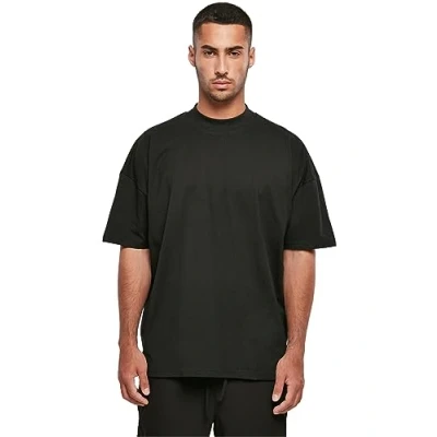 Image of Build Your Brand Men&#039;s Oversized Mock Neck tee T Shirt, Black, M