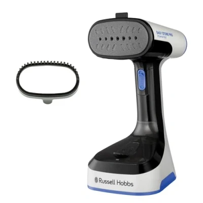 Image of Russell Hobbs Steam Genie Easy Store Clothes Steamer (No Ironing Board Needed, Foldable, Ready to Use in 45s, Power Indicator, Compact for Home &amp; Handheld Travel Garment Steamer, 150ml, 1500W) 26740