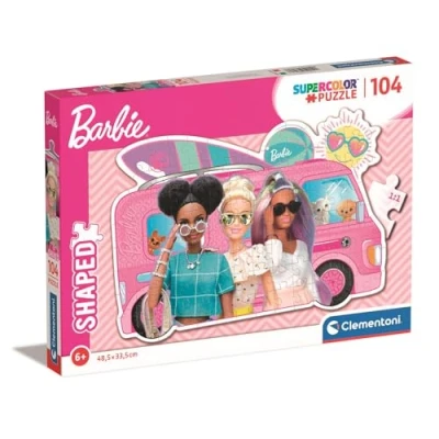 Image of Clementoni 27163 Barbie Supercolor Shaped 104 Pieces Jigsaw Puzzle for Kids Age 6 Made in Italy