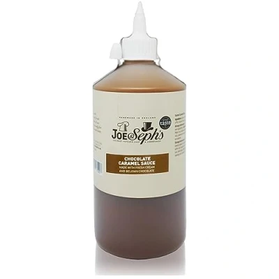 Image of Joe &amp; Seph&#039;s chocolate caramel sauce (1x1Kg) 1 Star Great Taste Award, drizzle, ice cream sauce, for coffee, vegetarian, home baking, cakes, dessert