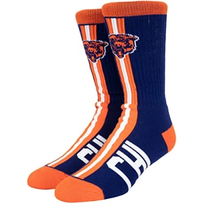 Image of Fanatics For Bare Feet NFL Team Socks (Chicago Bears, 37 42)