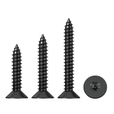 Image of Qrity 50PCS M4x20mm Self Tapping Screw, Torx Pan Head Screws, Stainless Steel Round Drilling Black