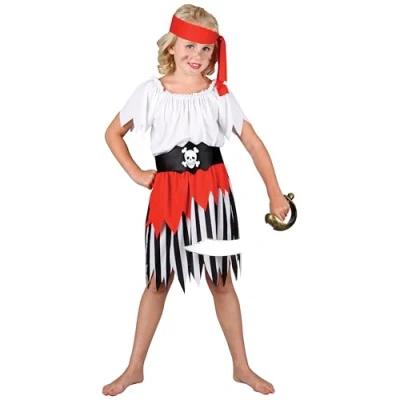 Image of Wicked Costumes Girls High Seas Pirate Fancy Dress Costume Small (3 4 Years)