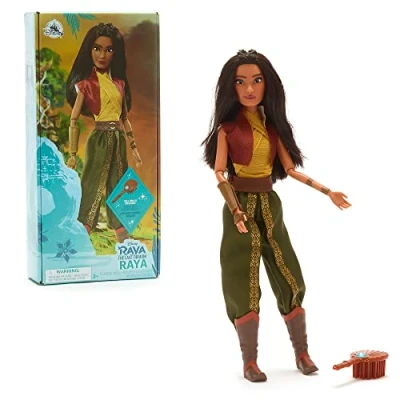Image of Disney Store Official Raya Classic Doll for Kids, and the Last Dragon, 28cm/11, Includes Brush, Fully Posable Toy in Outfit Suitable Ages 3+