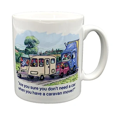 Image of Caravan Humour Cartoon Funny Gift Double Sided Mug Cartoons by Armand Foster