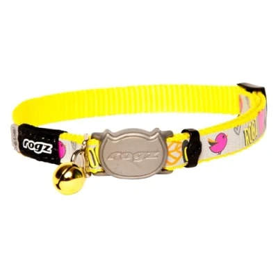 Image of Rogz Reflectocat Collar, 8 12 Inch , Yellow/Pink