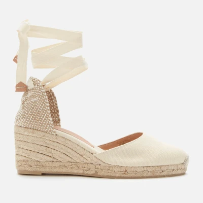 Image of Castañer Carina Wedges, Women&#039;s, Size: 4, Ivory Textile
