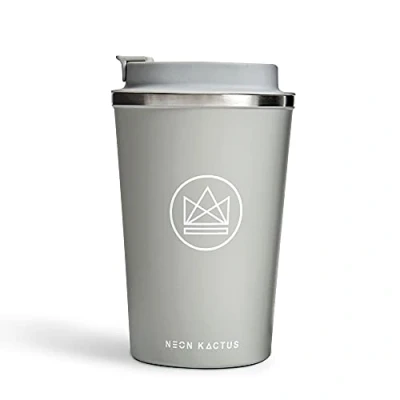 Image of Neon Kactus Insulated Coffee Cup Travel Double Wall for Hot &amp; Cold Drinks Reusable Cups with Lids Fully Leakproof, Dishwasher Safe, Eco Friendly Forever Young, 12oz