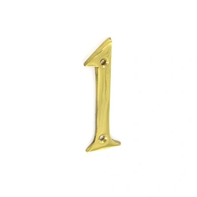 Image of Number 1 / One Brass House Door Numeral â“ 3 75mm