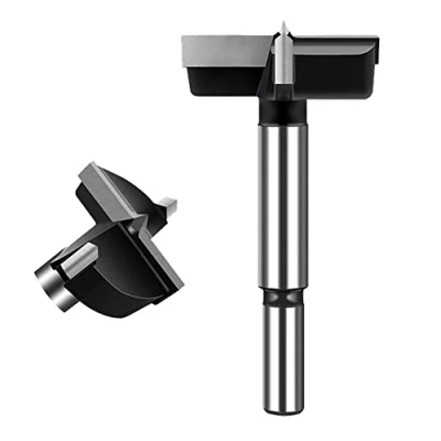 Image of ASNOMY 60mm Forstner Drill Bit, Carbide Tipped Bit for Hard Wood, Wood Drilling Hole Saw Set Woodworking Hinge Cutter Tool Kits Plastic Plywood