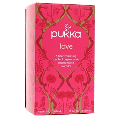 Image of (Pack Of 2) Organic Love Rose &amp; Chamomile HERBAL Tea PUKKA AYURVEDA