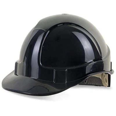 Image of Beeswift Safety Helmet with Wheel Ratchet Adjustment Harness ABS Shell Workwear PPE Personal Protective Equipment Gear Hard Hat Headgear Black BBVSHRHBL