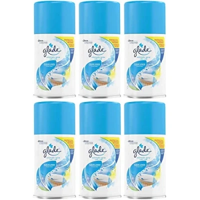 Image of 6 x GLADE Automatic Refill AIR FRESHENER Clean Linen 269ML