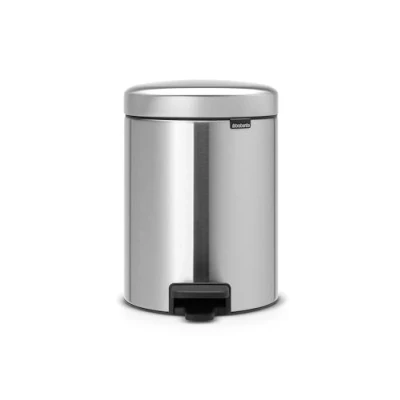 Image of Brabantia 112645 Pedal Bin newIcon with Plastic Inner Bucket, 5 Litre Matt Steel