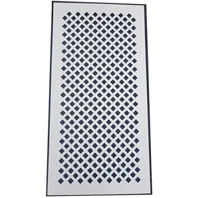 Image of Vesey Gallery® 3mm MDF CNC Cut White Radiator Cover Screen 4ft x 2ft, Decorative Panel for Cabinets, Kitchen Units and Screening. Made in UK. Diamond Shaped Apertures.
