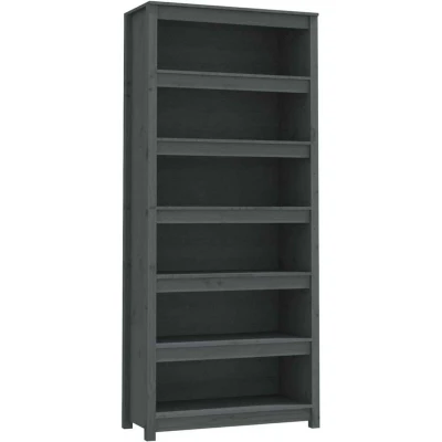 Image of vidaXL Book Cabinet Grey 80x35x183 cm Solid Wood Pine