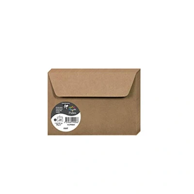 Image of Clairefontaine Ref 29006C Pollen Kraft Adhesive Envelopes (Pack of 20) C6 (114 x 162mm) in Size, 120gsm Paper, Suitable for Use with Inkjet or Laser Printers