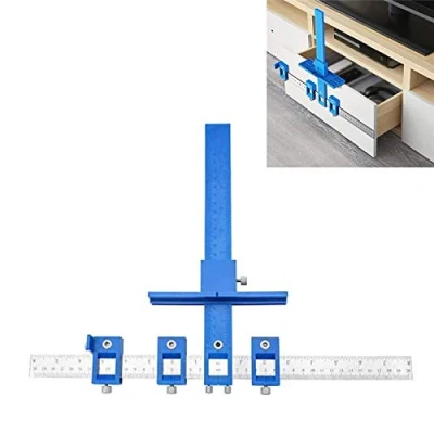 Image of Opaltool Punch Locator Drill Guide Sleeve Cabinet Hardware Jig Template Measuring Tool Wood Drilling Dowelling Hole for Door Handles Knobs Drawer Pull Installation