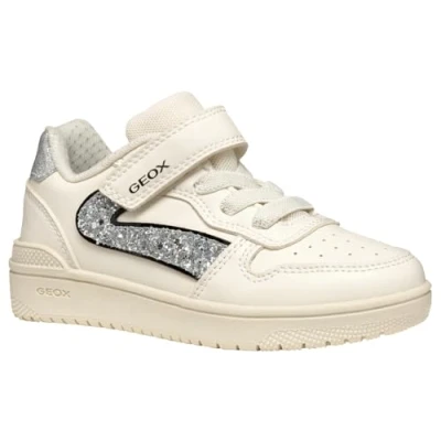 Image of Geox J WASHIBA GIRL girls&#039;s Children&#039;s Shoes (Trainers) in White