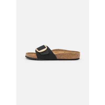 Image of Birkenstock Madrid BIG Buckle Regular FIT Mules, Women&#039;s, Size: 5, Black Nubuck